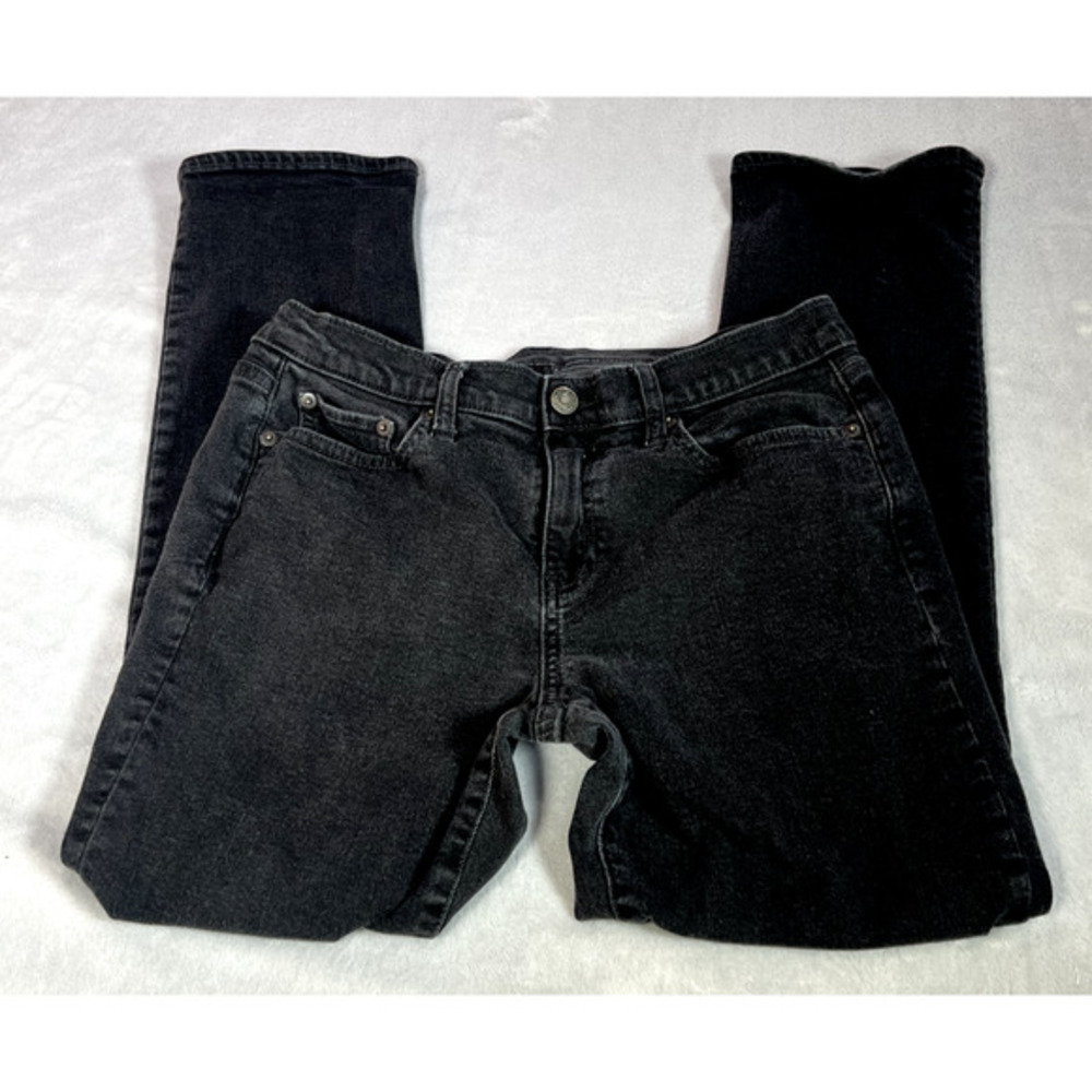 Gap Jeans Womens 10 P Faded Black Denim Classic Straight Mid Rise Stretch - Picture 3 of 14
